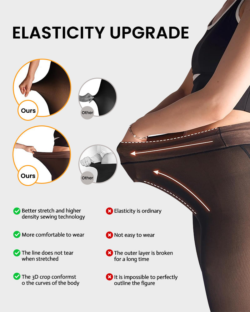 OEAK® Translucent Fleece Lined Tights for Women Thermal