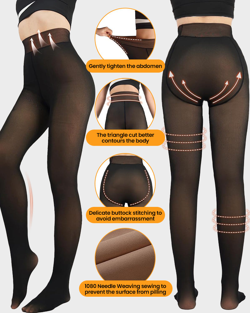 OEAK® Translucent Fleece Lined Tights for Women Thermal
