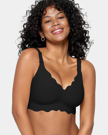 OEAK® Soft Full Coverage Scalloped Wireless Jelly Bra