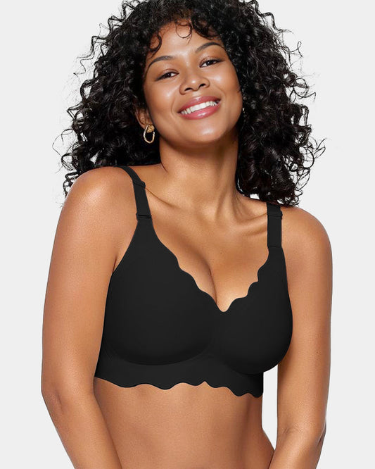OEAK® Soft Full Coverage Scalloped Wireless Jelly Bra