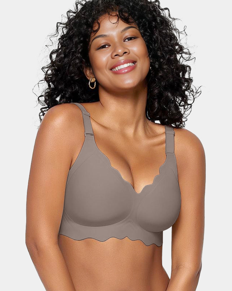 OEAK® Soft Full Coverage Scalloped Wireless Jelly Bra
