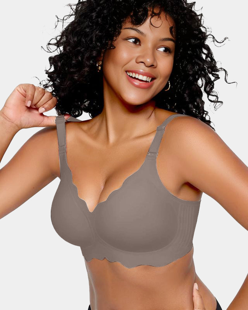 OEAK® Soft Full Coverage Scalloped Wireless Jelly Bra