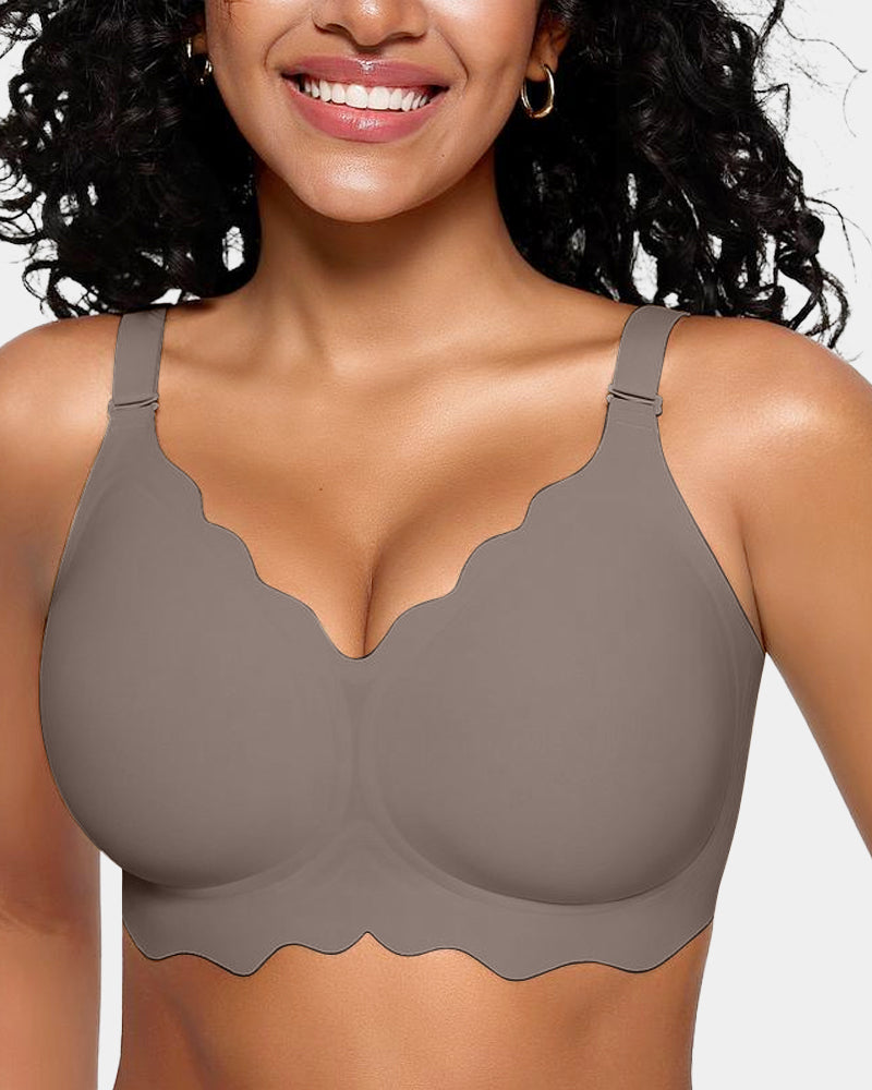 OEAK® Soft Full Coverage Scalloped Wireless Jelly Bra