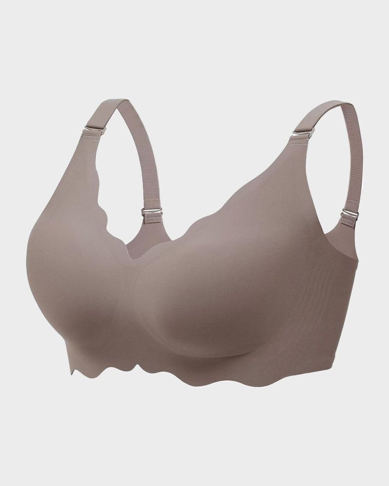 OEAK® Soft Full Coverage Scalloped Wireless Jelly Bra