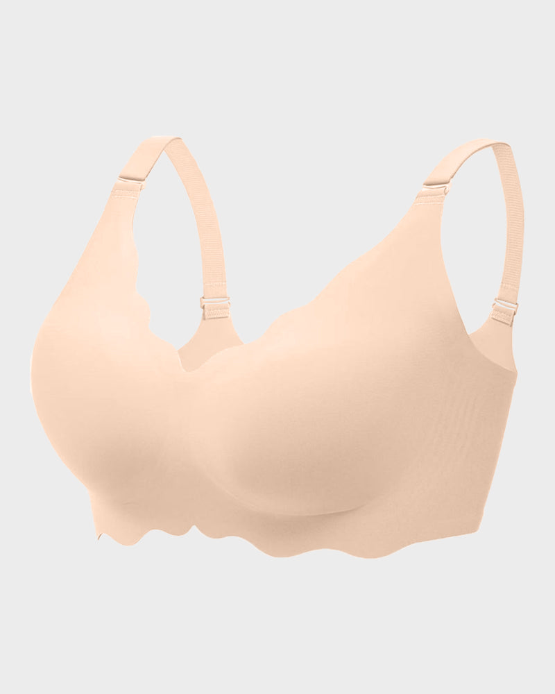OEAK® Soft Full Coverage Scalloped Wireless Jelly Bra